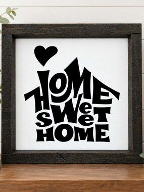 Home Sweet Home Handcrafted wood & canvas sign